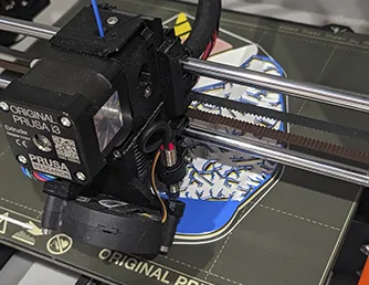 An object being printed on a 3D printer